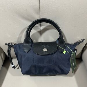 Longchamp blue mini tote crossbody bag